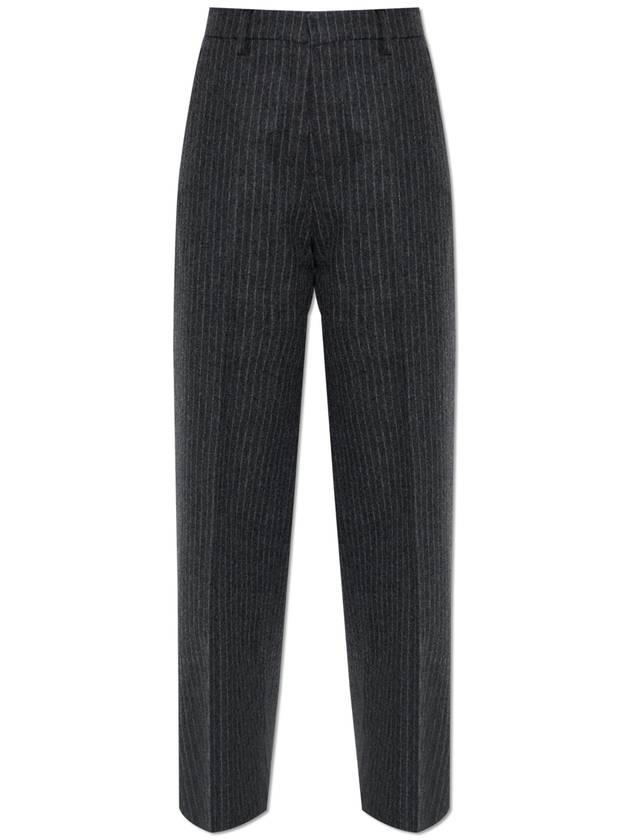 Ami Alexandre Mattiussi Trousers With Striped Pattern, Women's, Grey - AMI - BALAAN 1