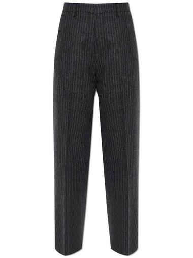 Ami Alexandre Mattiussi Trousers With Striped Pattern, Women's, Grey - AMI - BALAAN 1