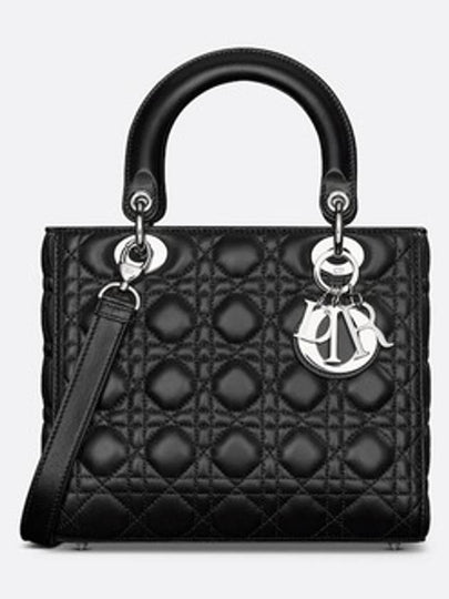 Cannage Lambskin Medium Lady Tote Bag Black - DIOR - BALAAN 2