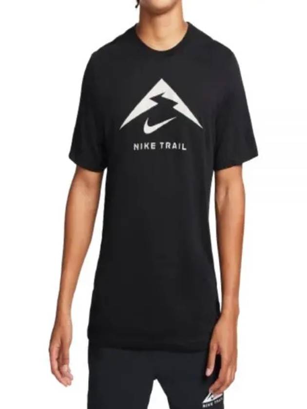 Men's Dri Fit Trail Logo Short Sleeve T-Shirt Black - NIKE - BALAAN 2