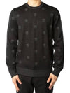 Men's Skull Jacquard Pattern Knit Top Black - ALEXANDER MCQUEEN - BALAAN.