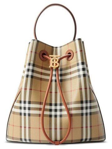 TB Check Print Small Bucket Bag Archive - BURBERRY - BALAAN 1