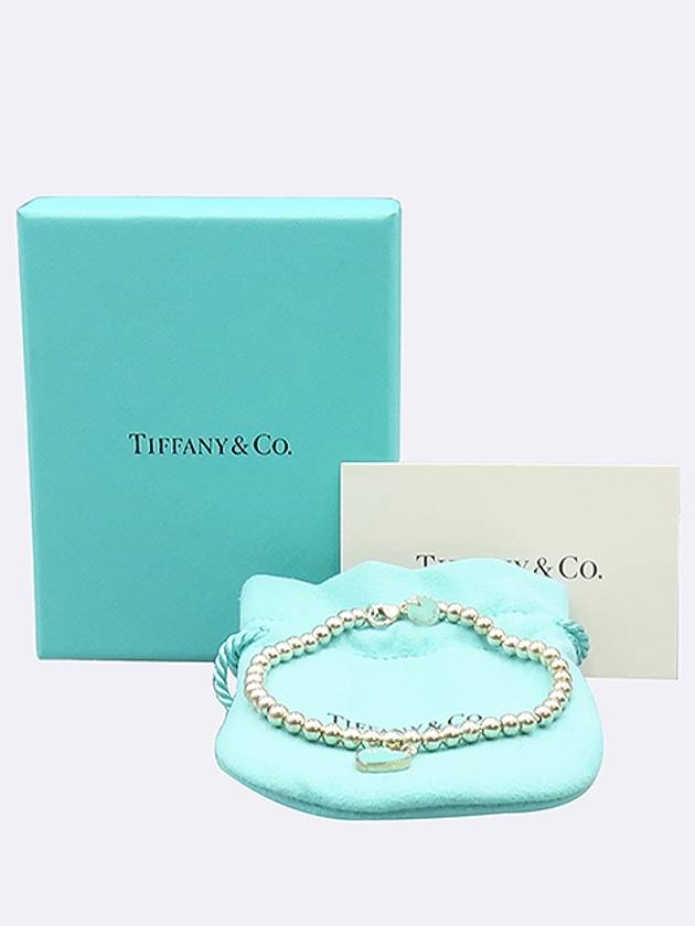 Tiffany 69683886 925 Silver Return to Heart Detail 1 Point Diamond BEAD 4mm Bracelet - TIFFANY & CO. - BALAAN 4