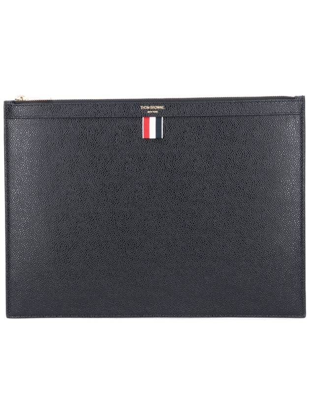 Medium Document Holder Clutch Bag Black - THOM BROWNE - BALAAN 2