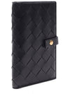 Intrecciato French Medium Wallet Black - BOTTEGA VENETA - BALAAN 4