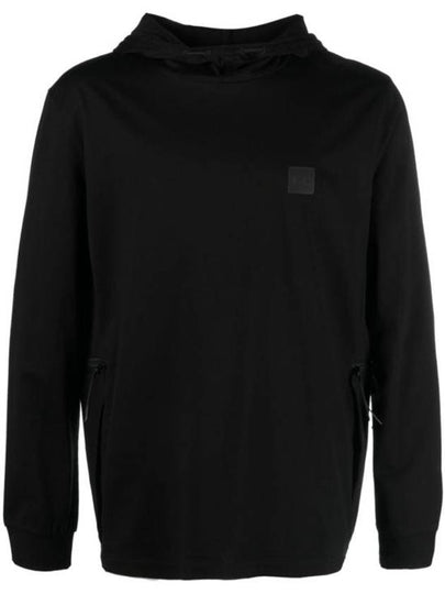 Metropolis Mercerized Jersey Hoodie Black - CP COMPANY - BALAAN 2