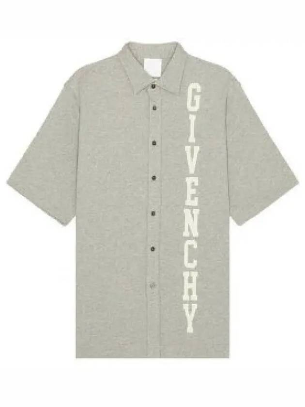 College Cotton Short Sleeve Shirt Grey - GIVENCHY - BALAAN 2