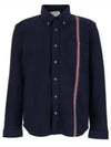 Double Face Knit Long Sleeve Shirt Navy - THOM BROWNE - BALAAN 2