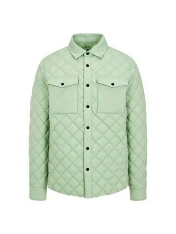 MEN OZZIE Quilted Shirt Jacket Light Green - SAVE THE DUCK - BALAAN 1