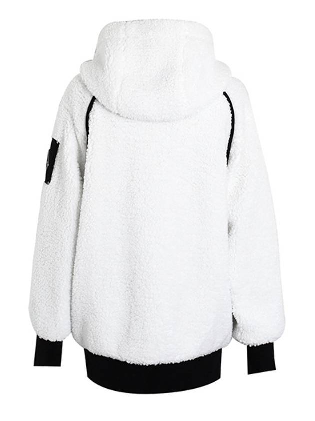 Women's Holland Fleece Zip Up Hoodie Ivory - MOOSE KNUCKLES - BALAAN 3