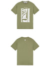 Graphic Printed Short Sleeve T-shirt Olive Green - STONE ISLAND - BALAAN 5