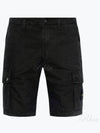 Men's Logo Patch Cargo Bermuda Shorts Black - STONE ISLAND - BALAAN 2