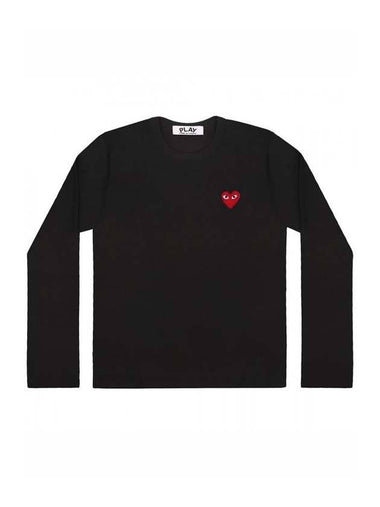 Red Heart Wappen Long-Sleeve T-Shirt Black  P1 T118 1 - COMME DES GARCONS - BALAAN 1