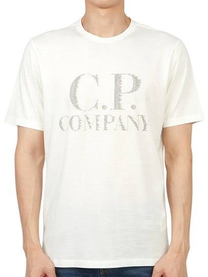 Logo Print Short Sleeve T-Shirt White - CP COMPANY - BALAAN 2