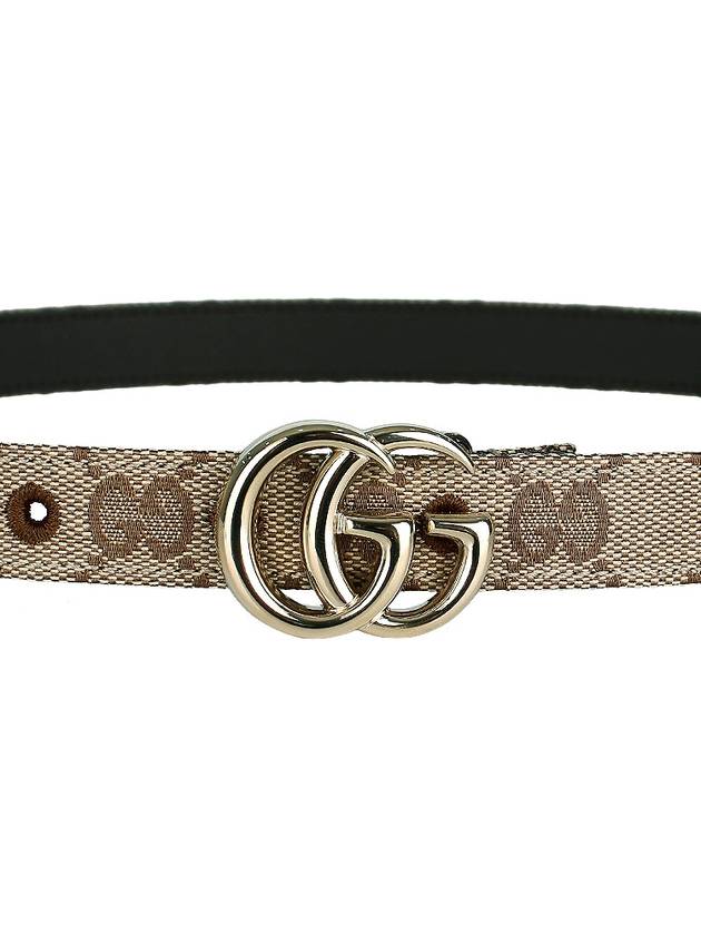 GG Marmont Thin Canvas Belt Beige - GUCCI - BALAAN 8