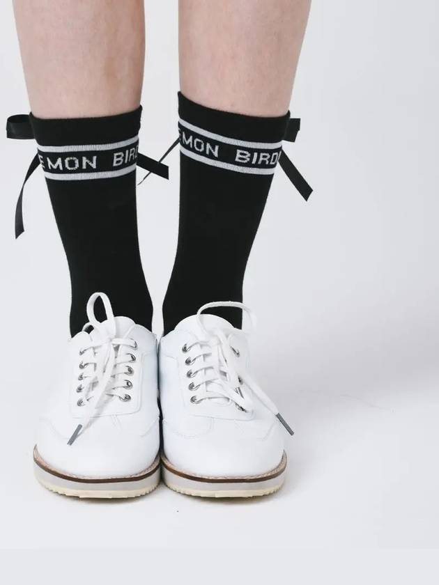 Ribbon script middle socks BLACK - MONBIRDIE GOLF - BALAAN 2