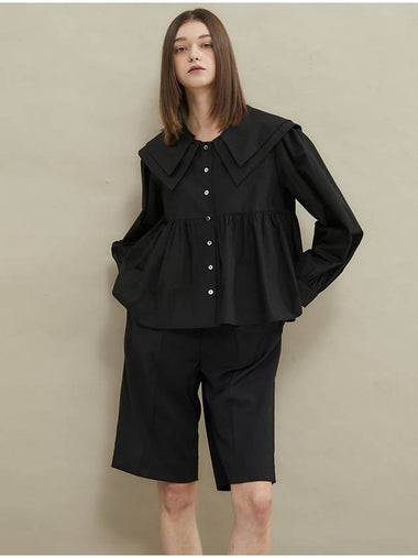 Sailor Double Collar Blouse Black - MANAVIS7 - BALAAN 1