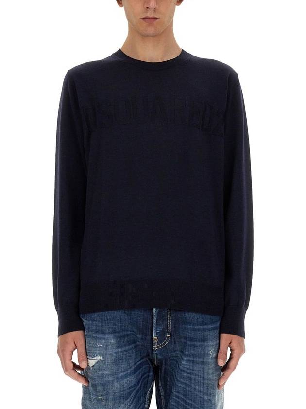 DSQUARED2 Crewneck Cotton Sweater With Logo - DSQUARED2 - BALAAN 1