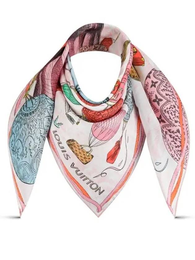 Up And Away Square 90 Scarf Rose - LOUIS VUITTON - BALAAN 4