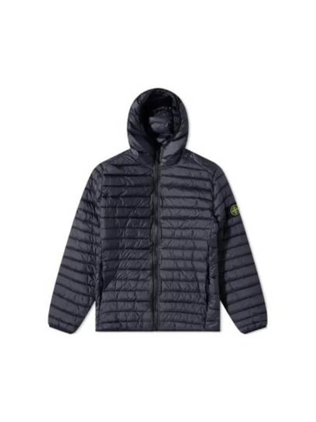 Room Woven Chamber Recycled Nylon Down Padding Hooded Jacket  Navy - STONE ISLAND - BALAAN 2