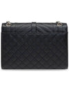 Envelope Medium Chain Bag in Mix Matelasse Grain De Poudre Embossed Leather Black - SAINT LAURENT - BALAAN 3