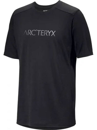 24 Ionic Merino Wool Acward Logo SS Men ATOSMX7733BLK M - ARC'TERYX - BALAAN 1