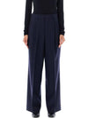 Wool Straight Pants Navy - AMI - BALAAN 1