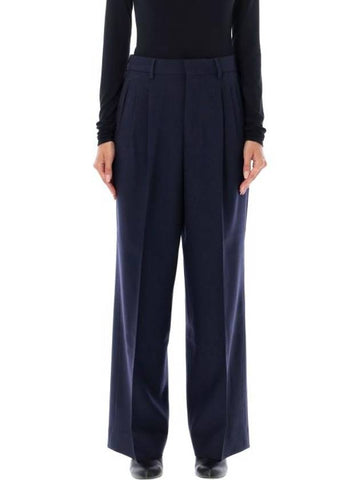 Wool Straight Pants Navy - AMI - BALAAN 1