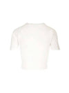 Cotton Cropped Short Sleeve T-Shirt White - LOEWE - BALAAN 3