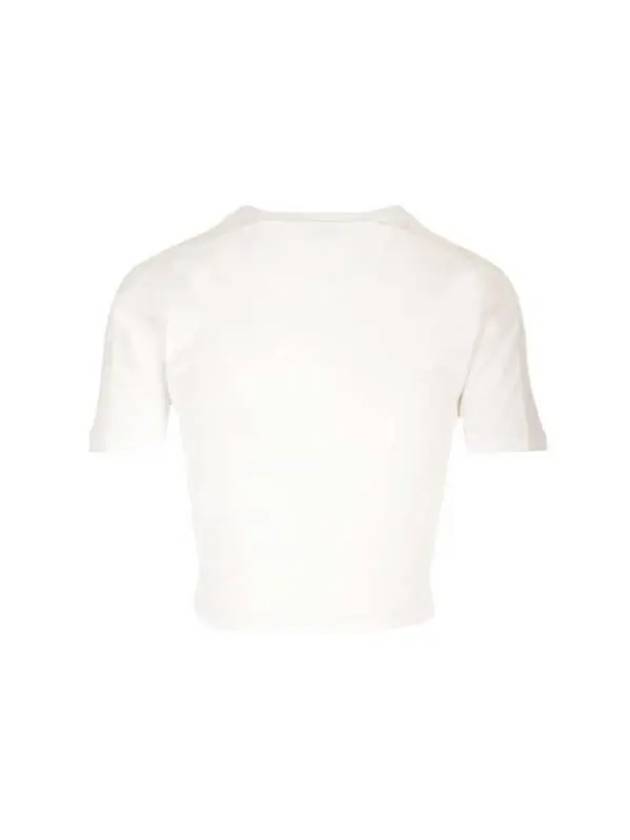 Cotton Cropped Short Sleeve T-Shirt White - LOEWE - BALAAN 3