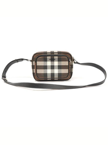 80491451 Dark Birch Brown Check Canvas Silver Paddy Camera Cross Bag - BURBERRY - BALAAN 1