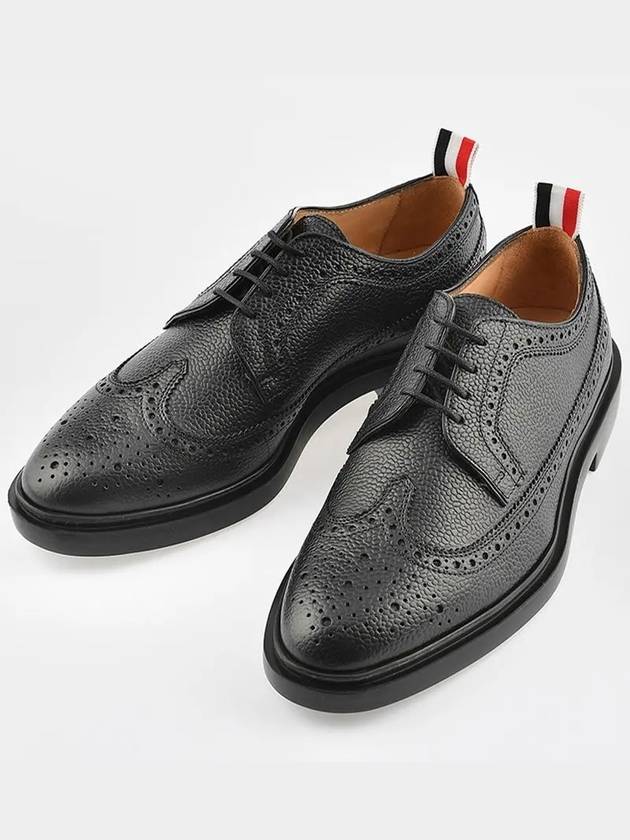 Men's Classic Long Wing Brogue Lace Up Brogue Shoes Black - THOM BROWNE - BALAAN 4