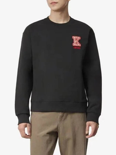 K Crest Classic Fit Cotton Sweatshirt Black - KENZO - BALAAN 2