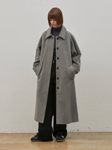 Wool Quilted Over Long Coat Khaki - RYUL+WAI: - BALAAN 1