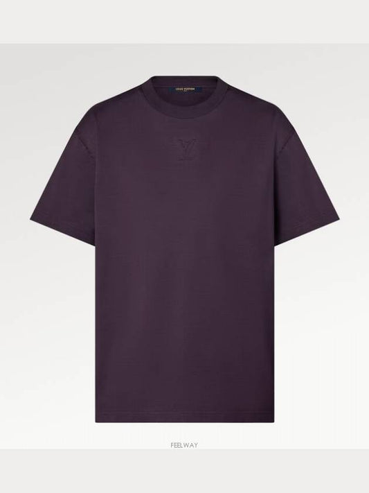 Embossed LV Cotton Short Sleeve T-Shirt Violet - LOUIS VUITTON - BALAAN 2