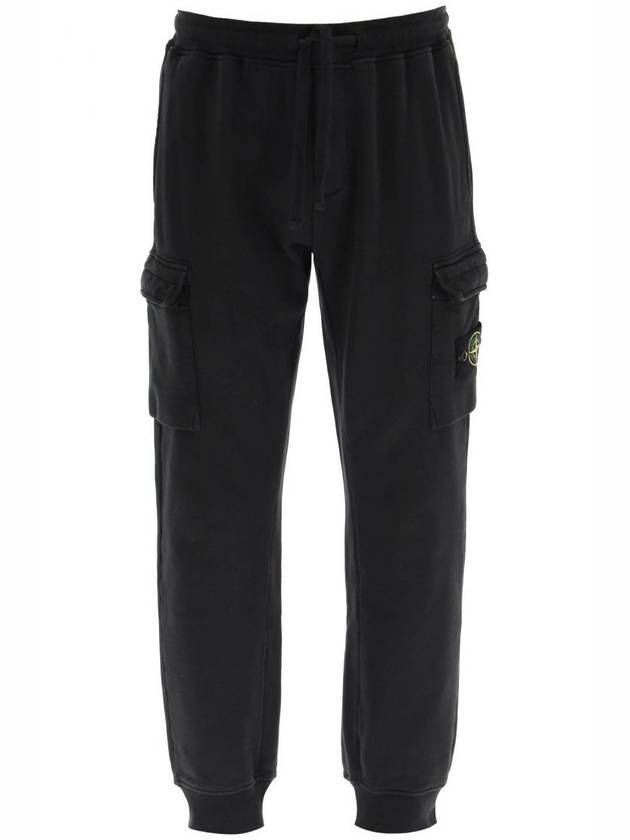 Men's Wappen Two Pocket Jogger Track Pants Black - STONE ISLAND - BALAAN.