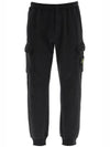 Garment Dyed Cotton Fleece Track Pants Black - STONE ISLAND - BALAAN 1