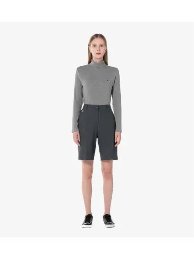 Women s Wool Bermuda Pants Charcoal Gray - LACOSTE - BALAAN 1