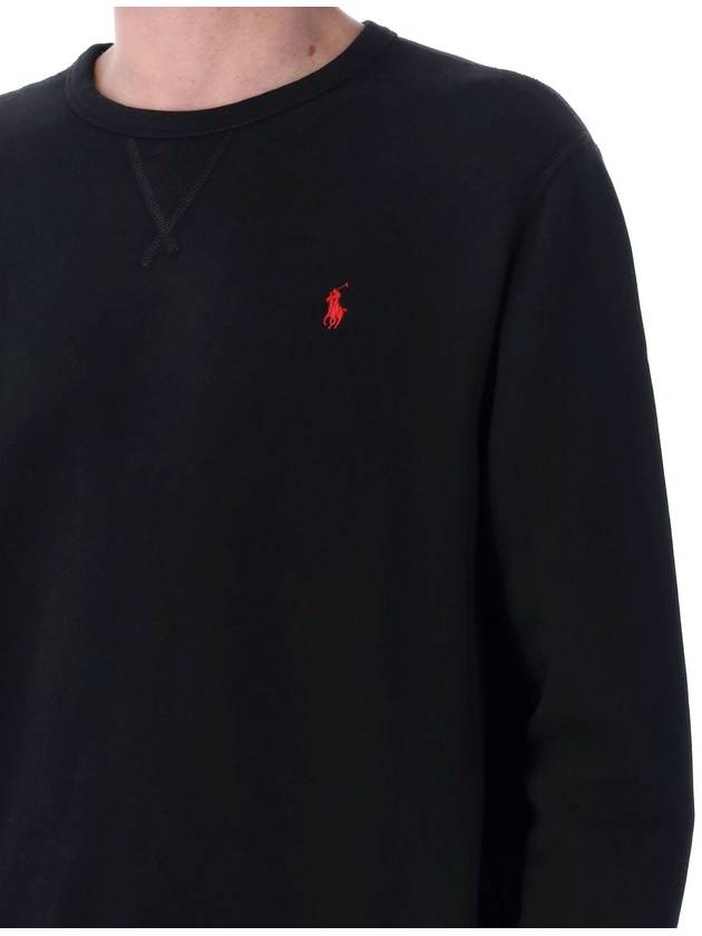 Embroidered Logo Pony Crew Neck Sweatshirt Black - POLO RALPH LAUREN - BALAAN 4