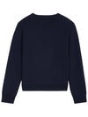 Logo Print Crew Neck Cotton Knit Top Navy - CELINE - BALAAN 3