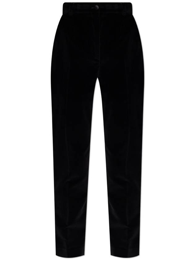 Dolce & Gabbana Velvet Pants With Side Stripes, Women's, Black - DOLCE&GABBANA - BALAAN 1