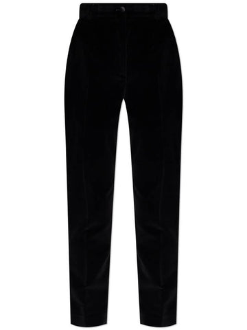 Dolce & Gabbana Velvet Pants With Side Stripes, Women's, Black - DOLCE&GABBANA - BALAAN 1