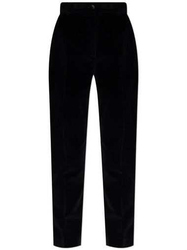 Dolce & Gabbana Velvet Pants With Side Stripes, Women's, Black - DOLCE&GABBANA - BALAAN 1