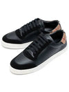 Vintage Check Panel Leather Low Top Sneakers Black - BURBERRY - BALAAN 2