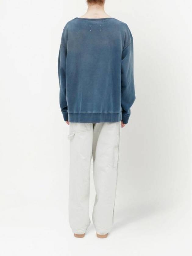 Oversized Fit Logo Sweatshirt Blue - MAISON MARGIELA - BALAAN 6