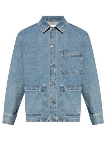 Workwear Fox Embroidery Denim Jacket Blue - MAISON KITSUNE - BALAAN 2