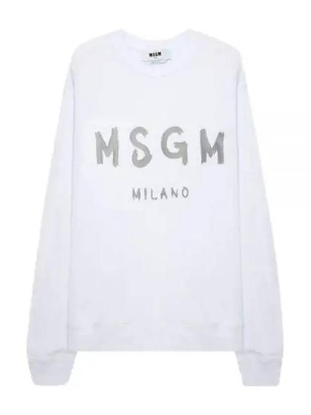 Milano Brushed Logo Cotton Sweatshirt White - MSGM - BALAAN 2