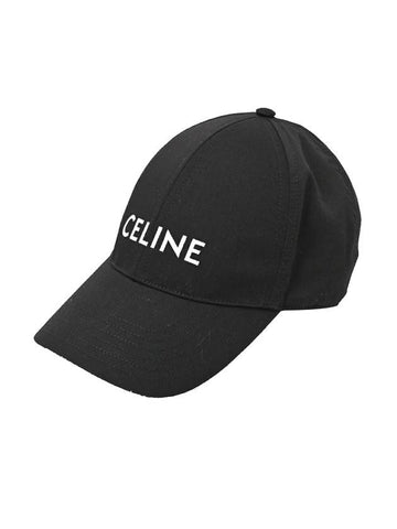 Embroidered Logo Cotton Ball Cap Black - CELINE - BALAAN 1