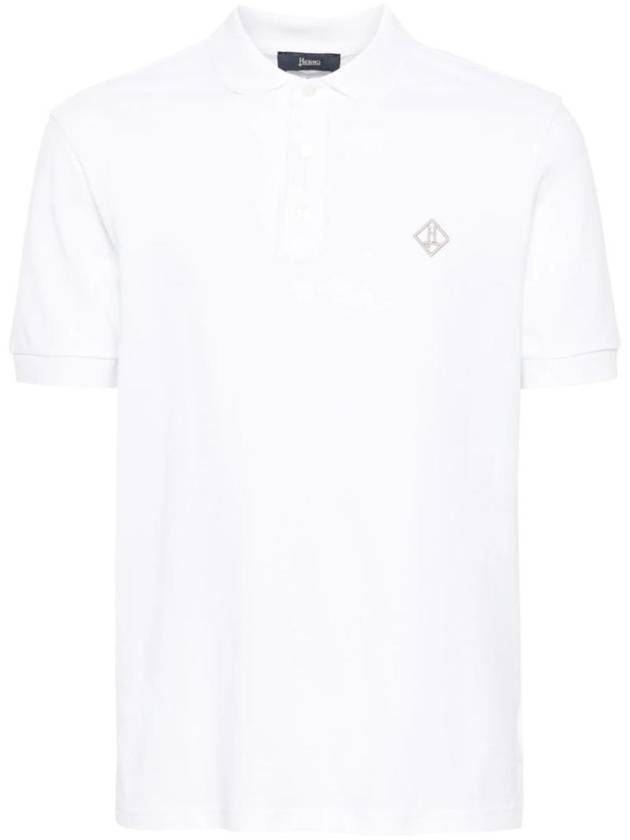 logo embroidered pique polo shirt JPL00127U54005 - HERNO - BALAAN 1