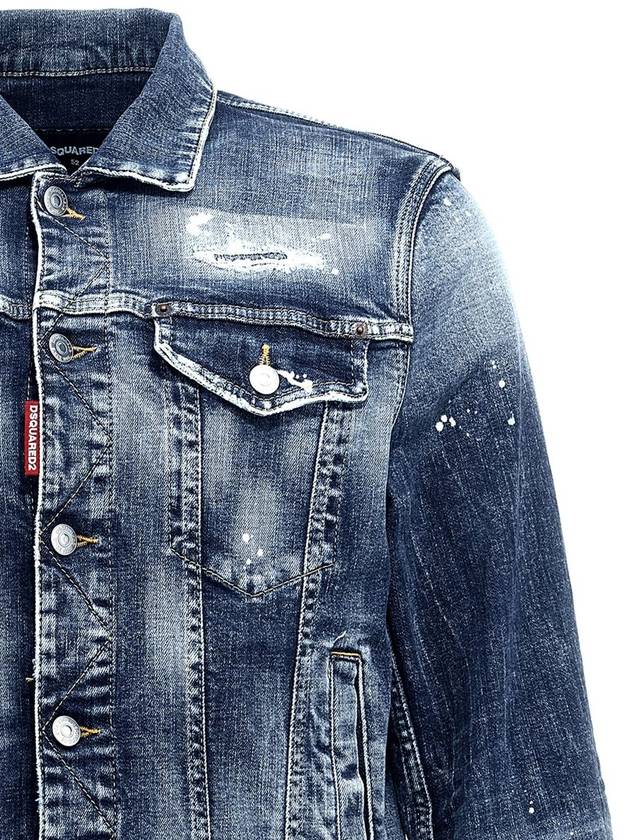 Stretch Dan Denim Jacket Blue - DSQUARED2 - BALAAN 4